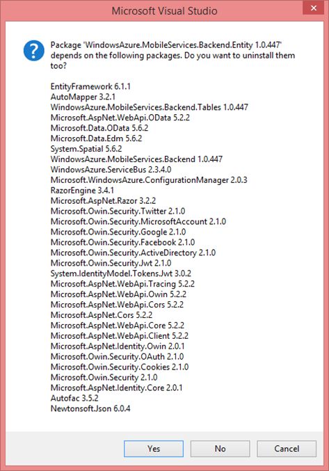 Nuget packages to remove